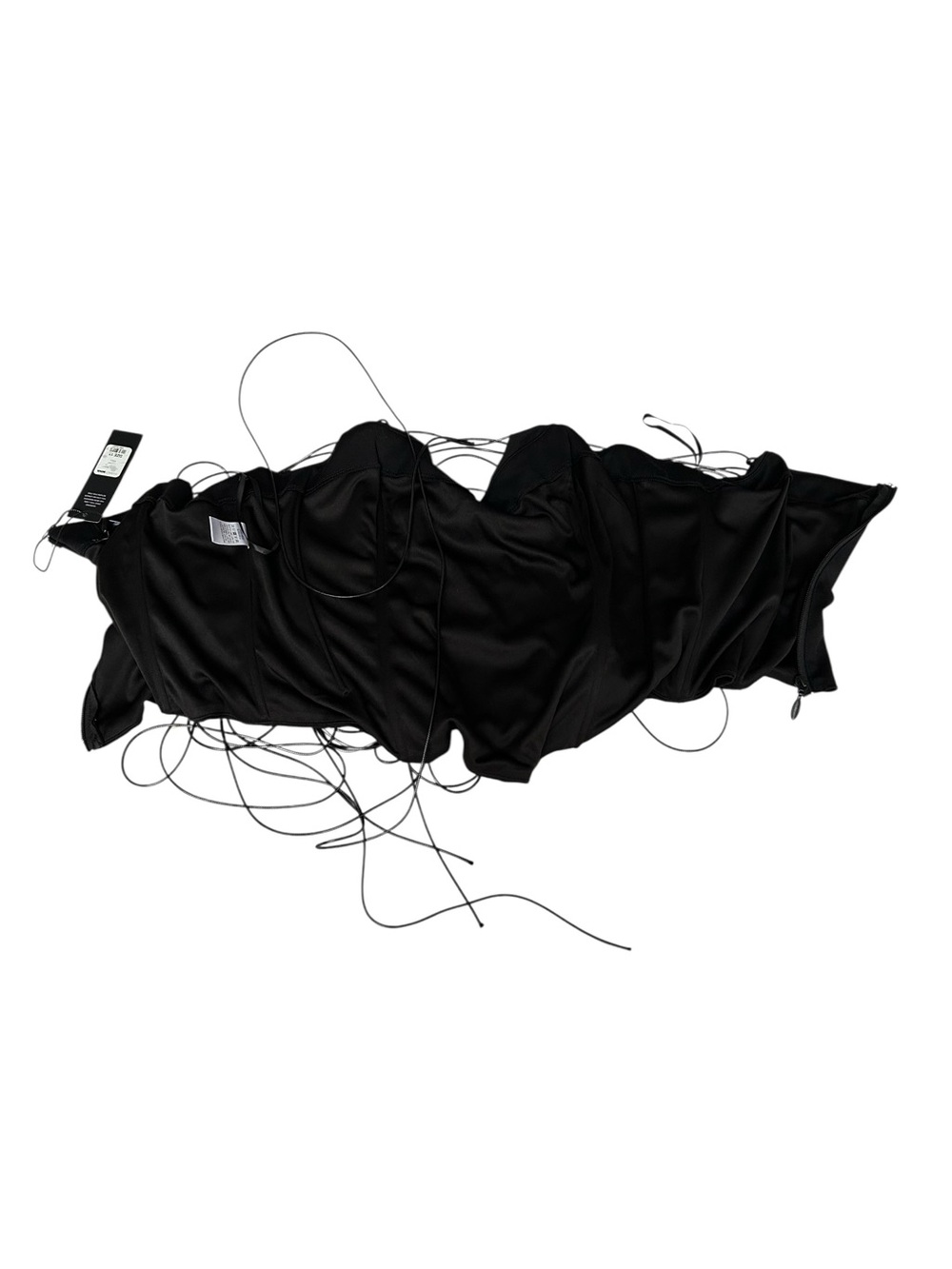 Fashion Nova Black Lace-Up Corset Crop Top - Picture 4 of 6
